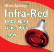 STOCKSHOP HEATLAMP BULB 250W RED (E27)